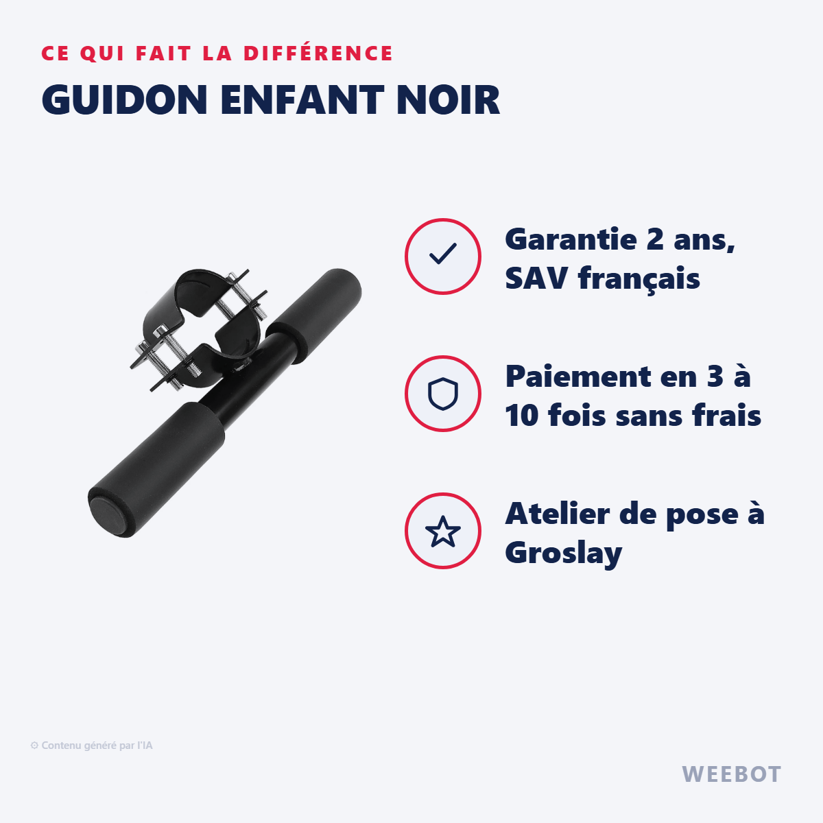 Guidon Enfant Noir : les points forts