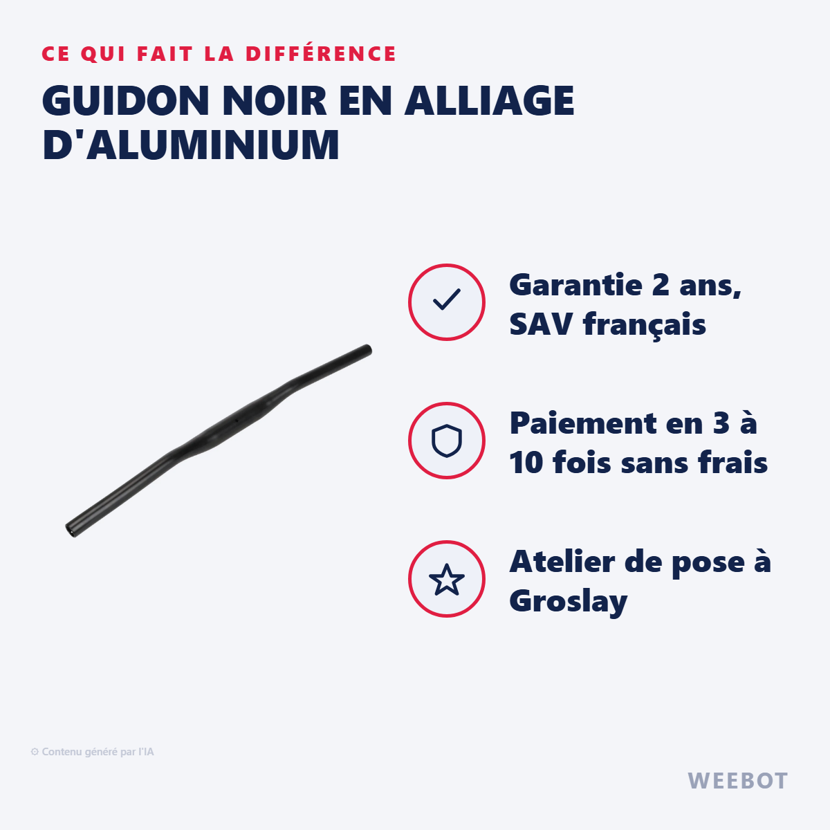 Guidon Noir en Alliage d'Aluminium : les points forts