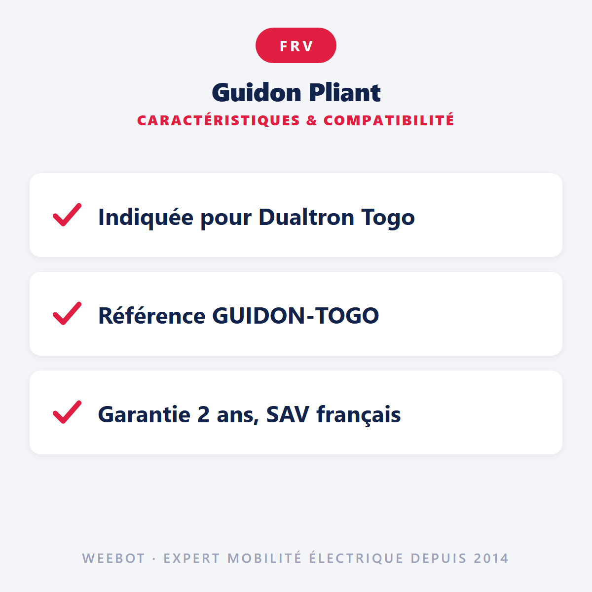 Guidon Pliant pour Trottinette Electrique Dualtron Togo – FRV - Weebot