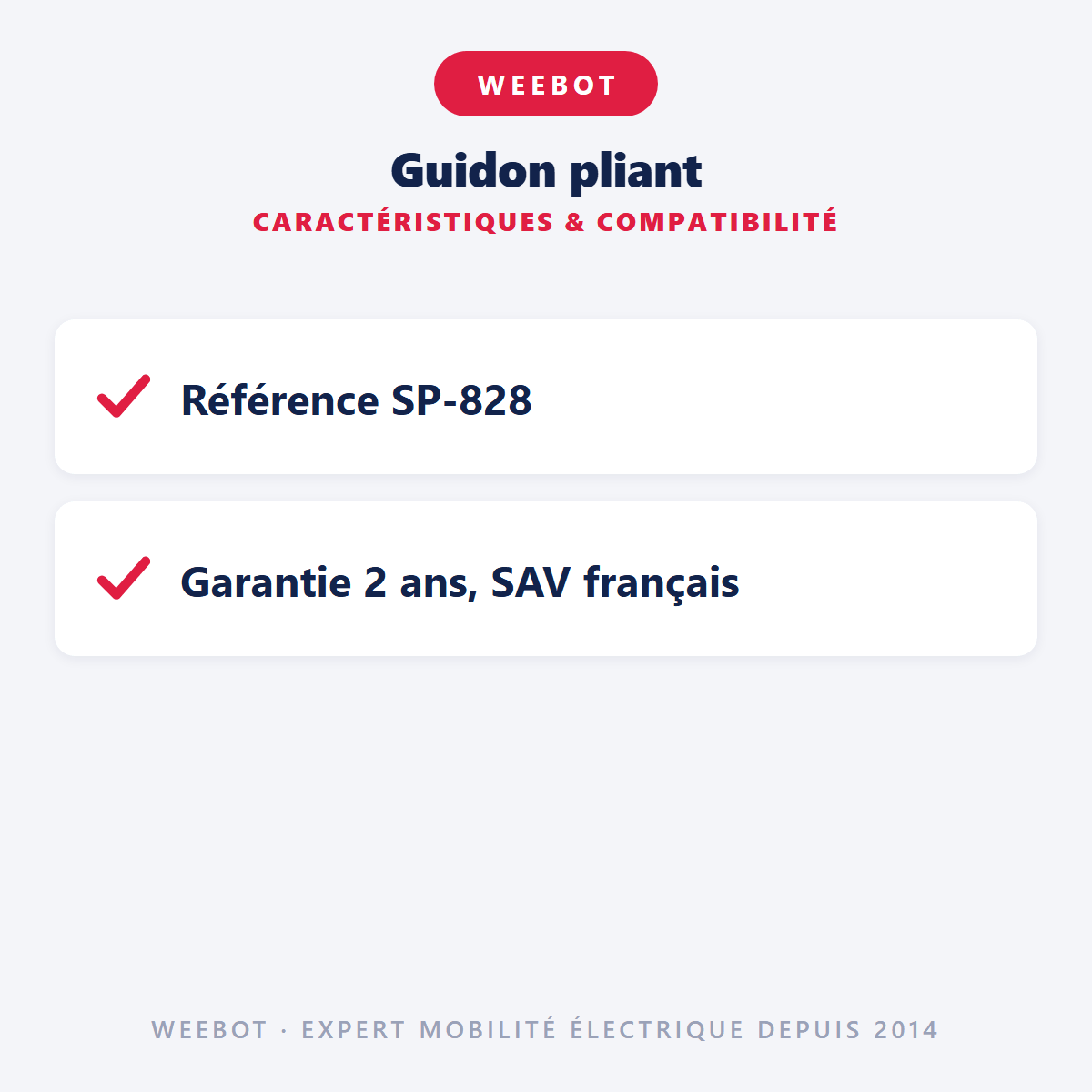 Guidon pliant pour Trottinette Électrique - Weebot