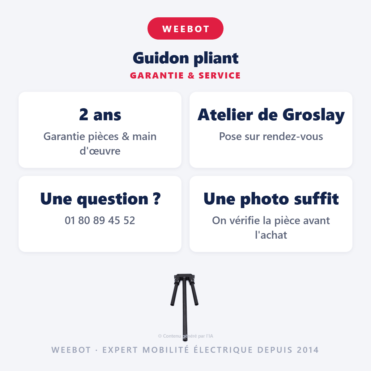 Guidon pliant pour Trottinette Électrique - Weebot