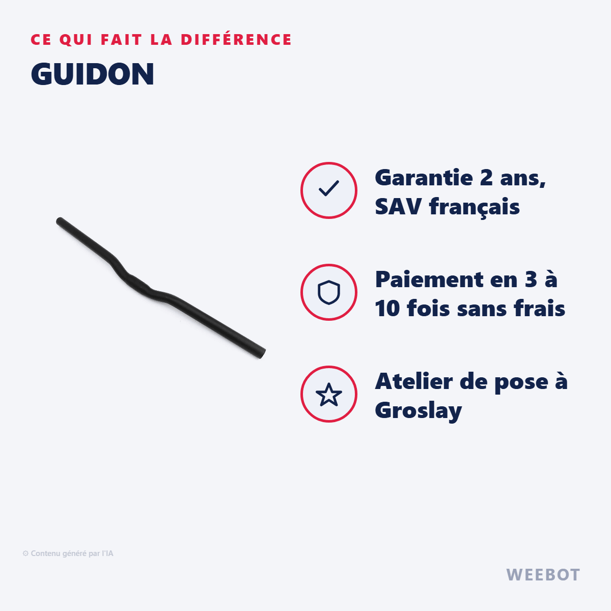 Guidon pour Trottinette Électrique Kukirin G2 Pro - Weebot