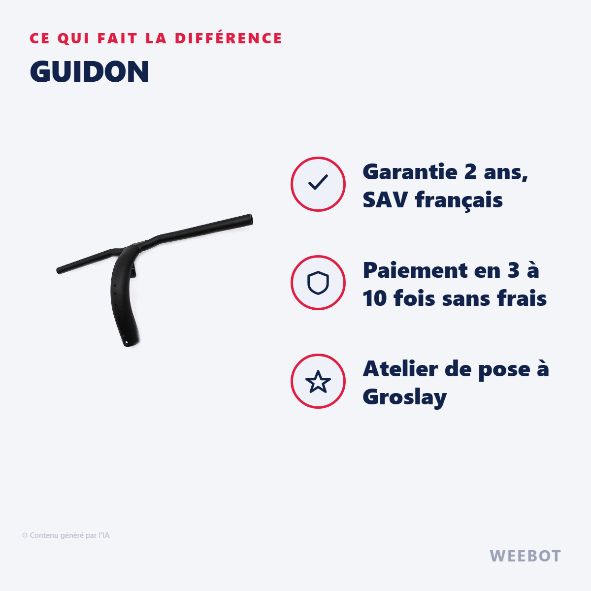 Guidon pour Trottinette Électrique Ninebot Segway ZT3 Pro - Weebot