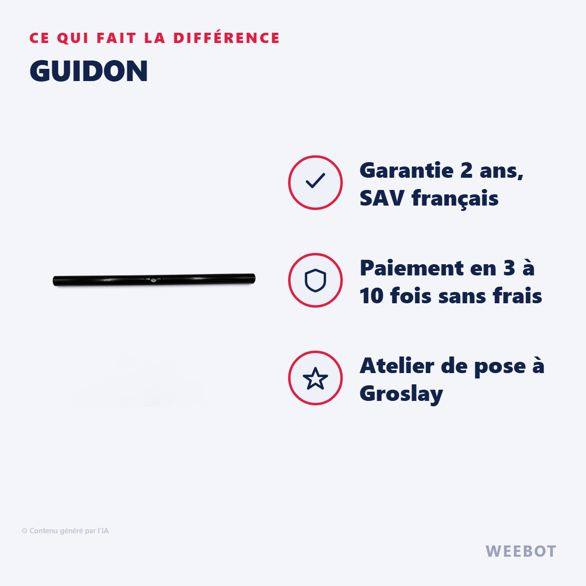 Guidon pour Trottinette Électrique Wispeed T855/T850 - Weebot