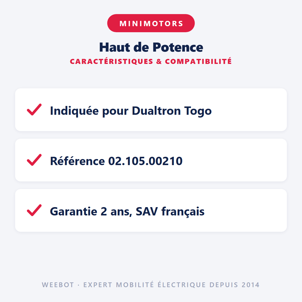 Haut de Potence pour Trottinette Électrique Dualtron Togo - Weebot