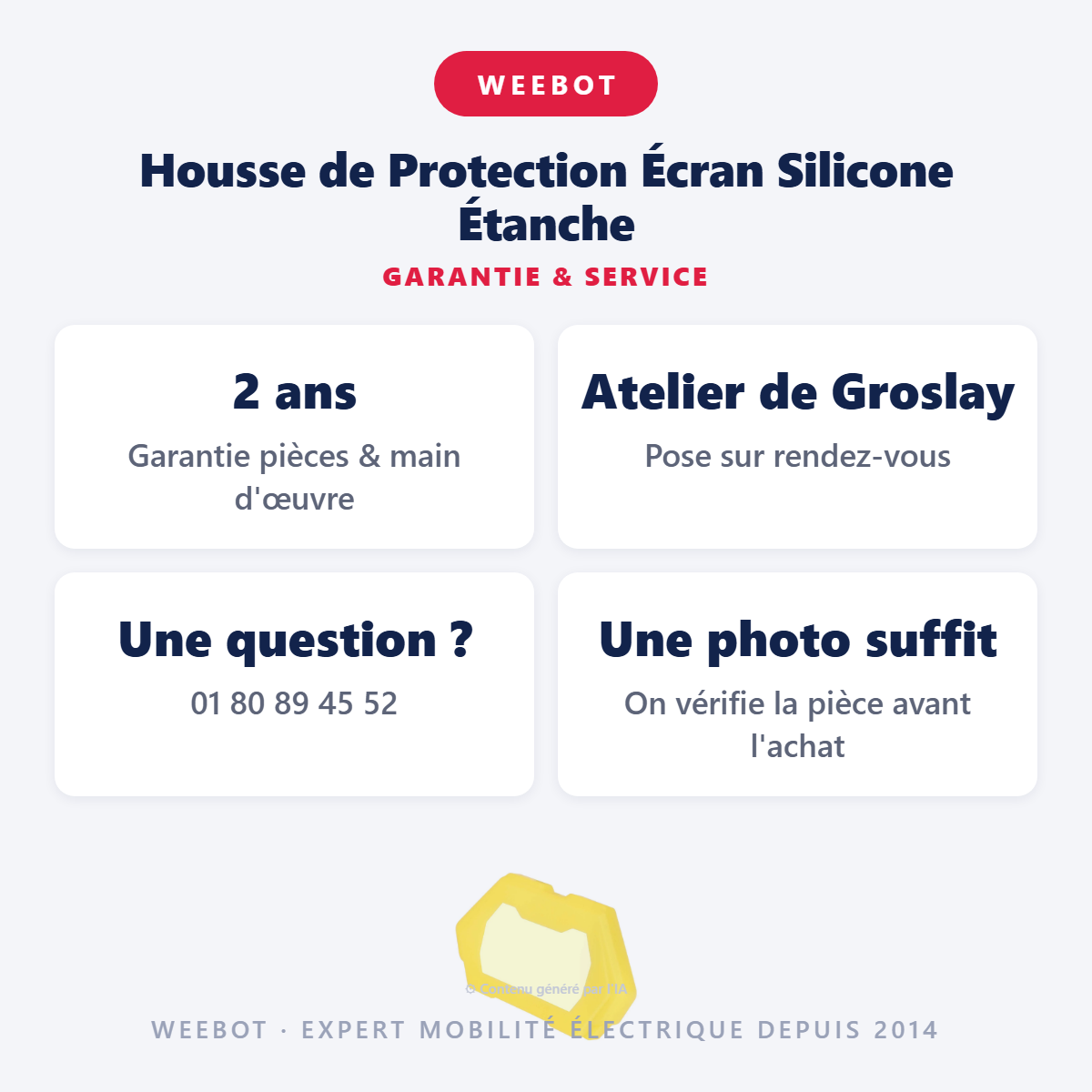 Housse de Protection Écran Silicone Étanche : garantie 2 ans et service après-vente
