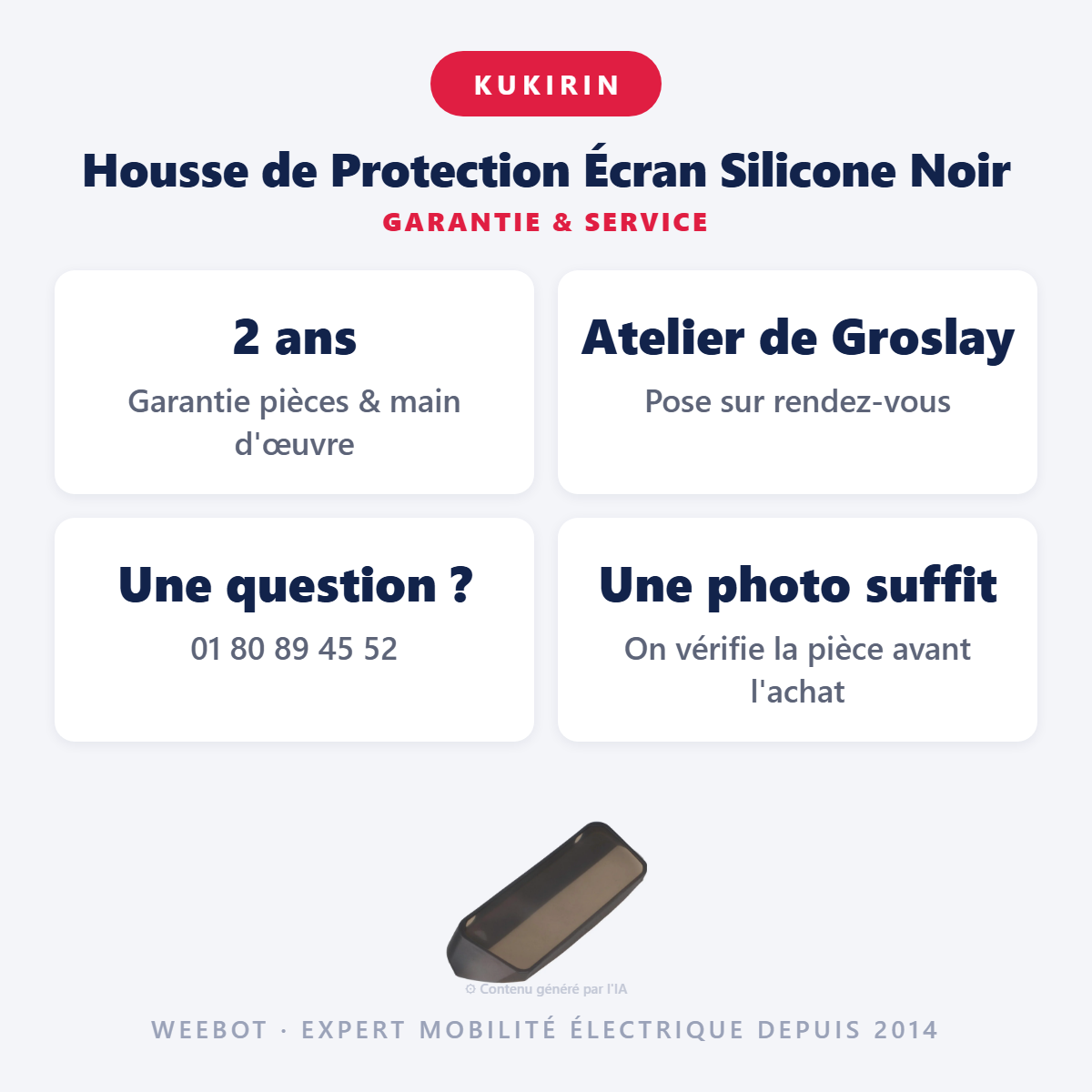 Housse de Protection Écran Silicone Noir : garantie 2 ans et service après-vente