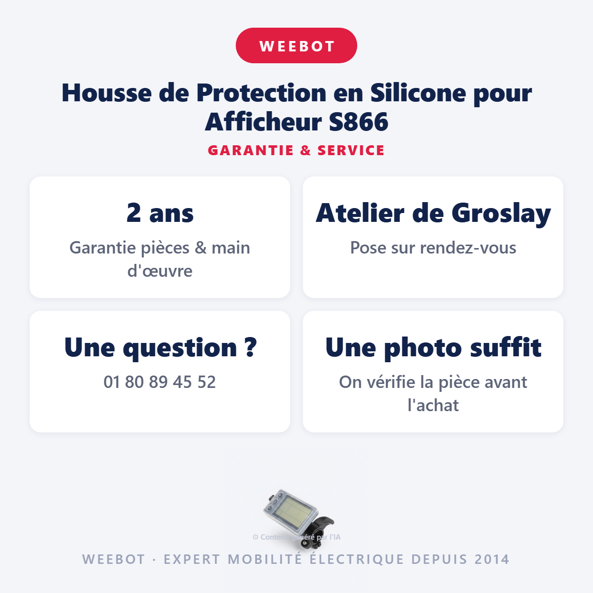 Housse de Protection en Silicone pour Afficheur S866 : garantie 2 ans et service après-vente