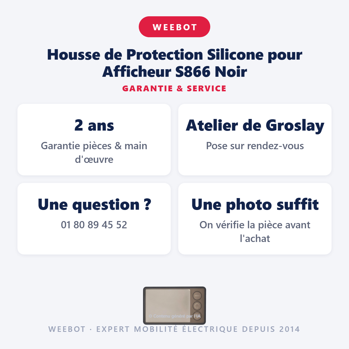 Housse de Protection Silicone pour Afficheur S866 Noir : garantie 2 ans et service après-vente