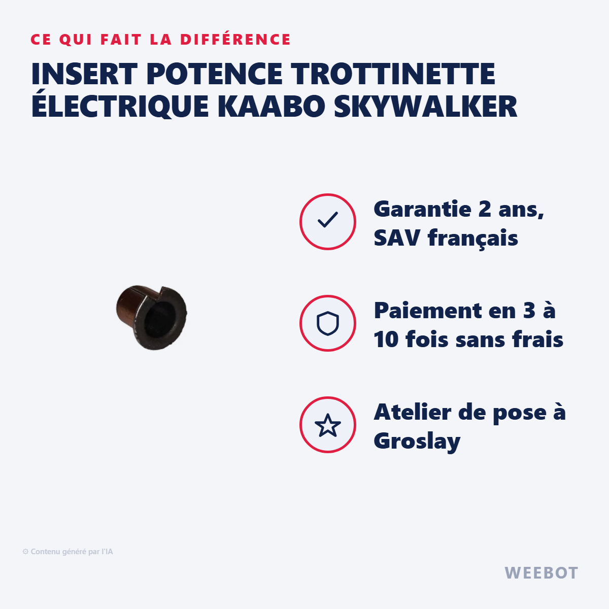 Insert Potence Trottinette Électrique Kaabo Skywalker : les points forts