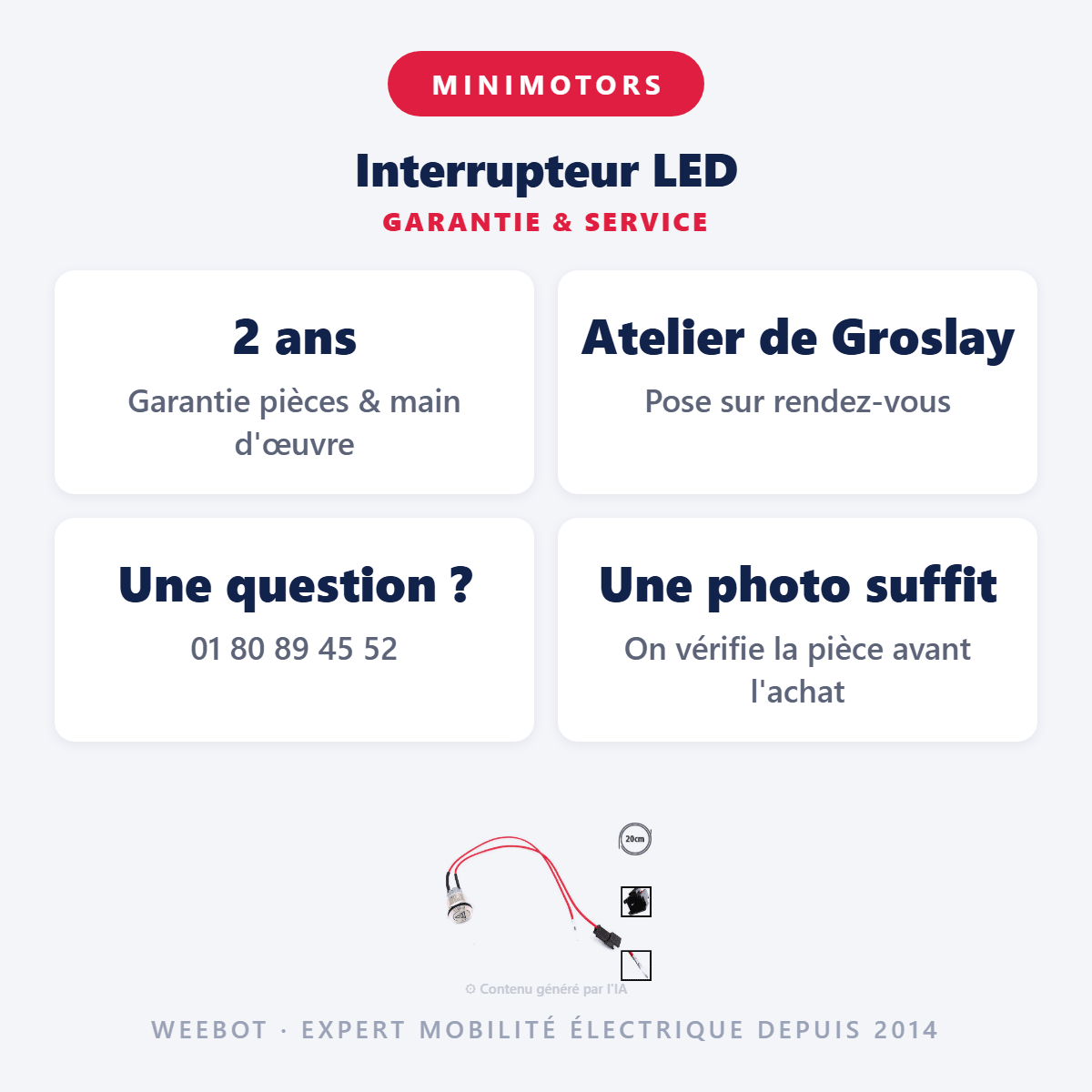 Interrupteur LED pour Trottinette Électrique Dualtron Victor - Weebot