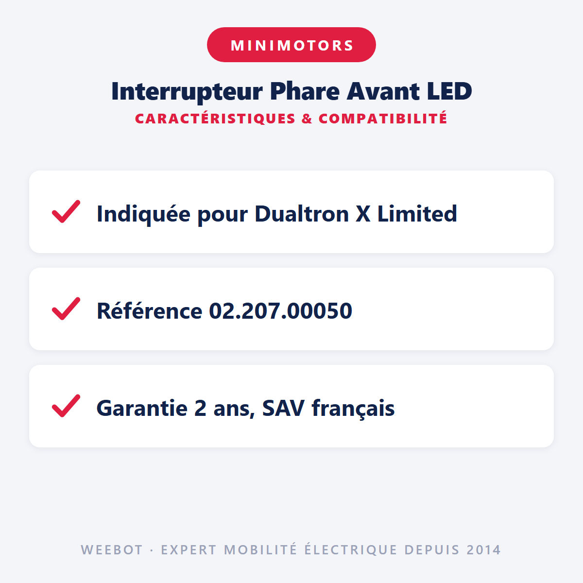 Interrupteur Phare Avant LED : caractéristiques et compatibilité