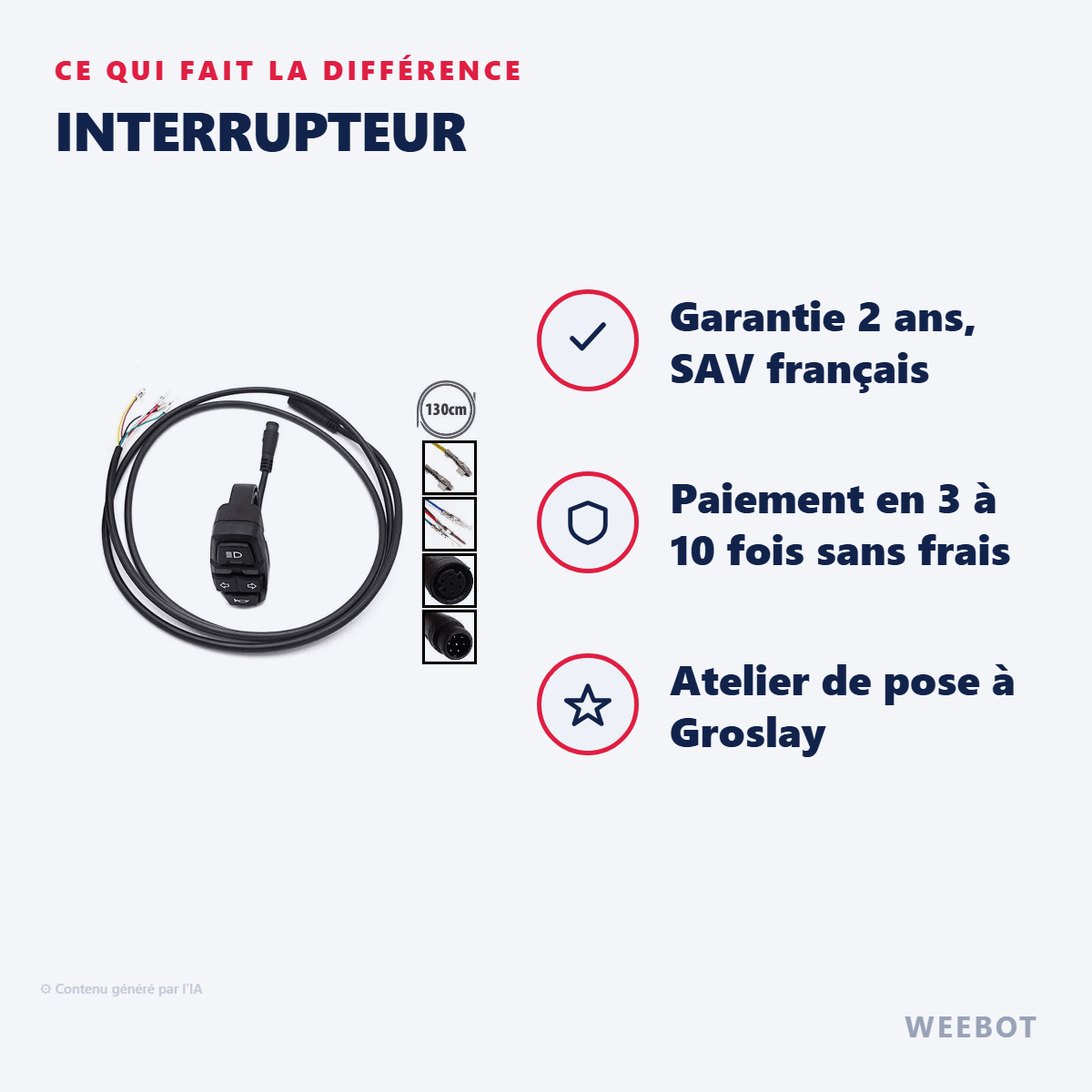 Interrupteur pour Trottinette Électrique Dualtron Forever, Aminia - Weebot