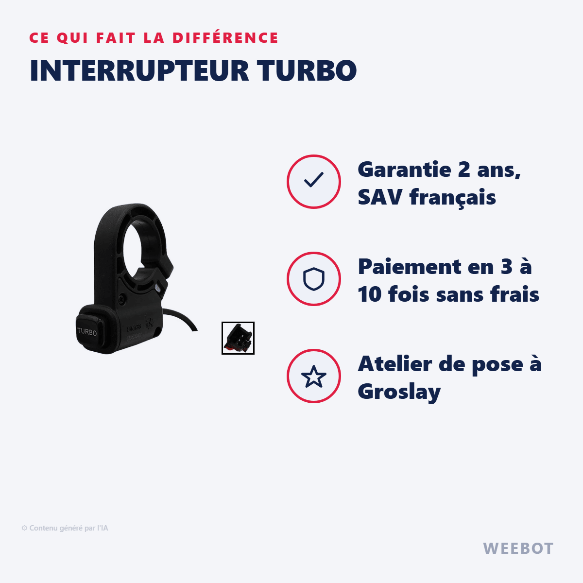 Interrupteur Turbo pour Trottinette Électrique Dualtron Thunder 3 - Weebot