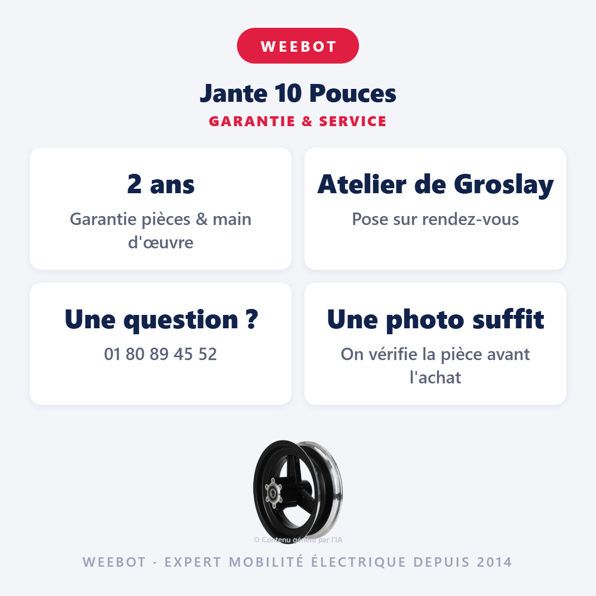 Jante 10 Pouces : garantie 2 ans et service après-vente