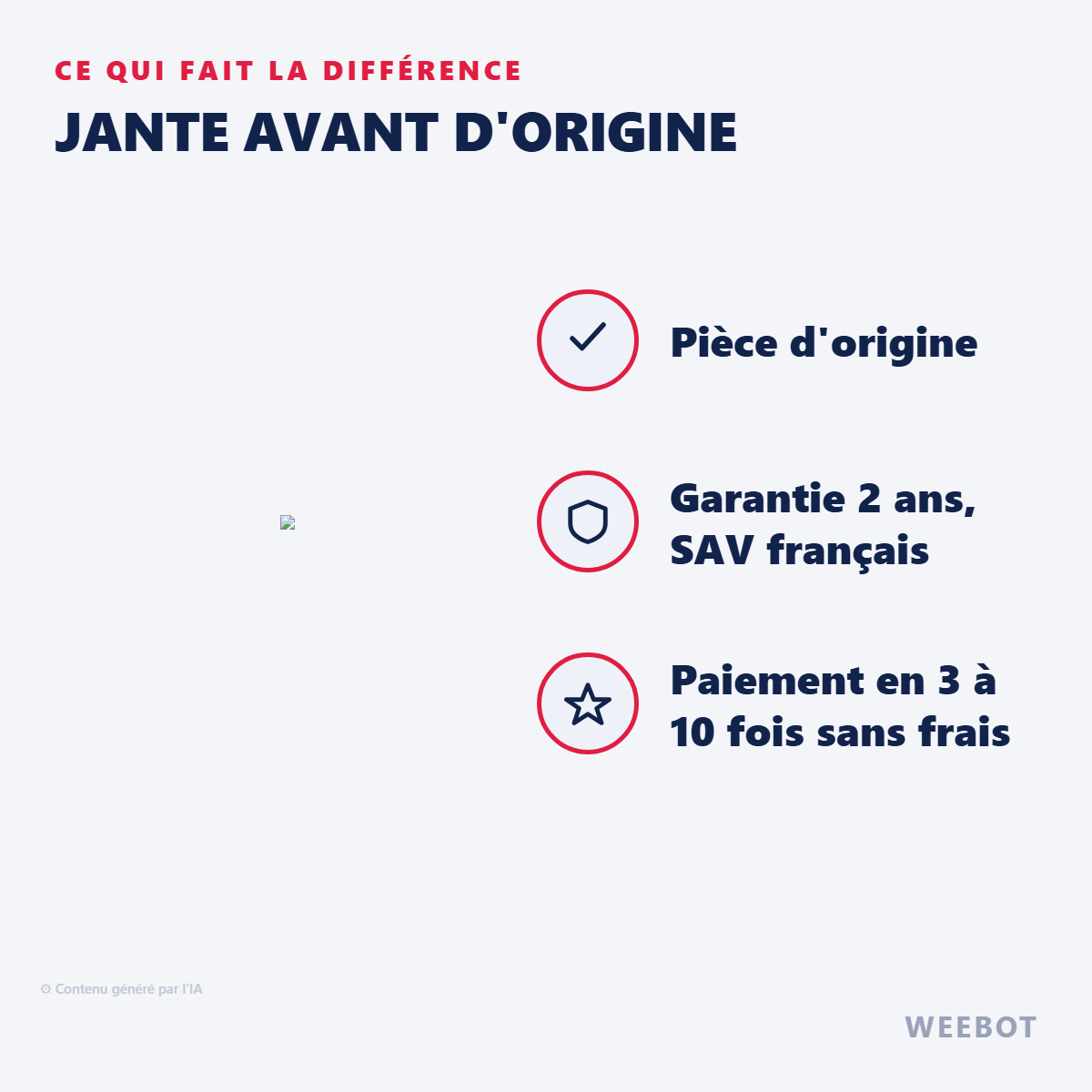 Jante Avant d'Origine : les points forts