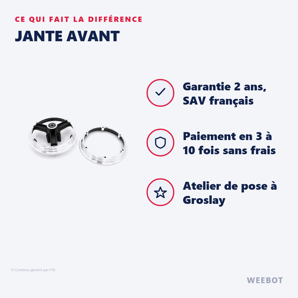Jante avant pour Trottinette Électrique Z10 - Weebot