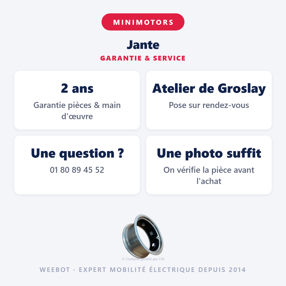 Jante : garantie 2 ans et service après-vente