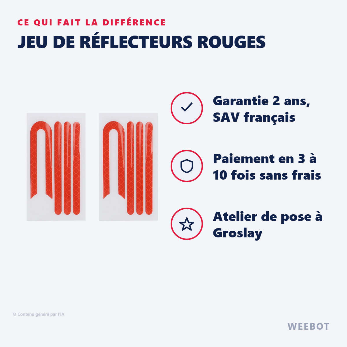 Jeu de Réflecteurs Rouges : les points forts