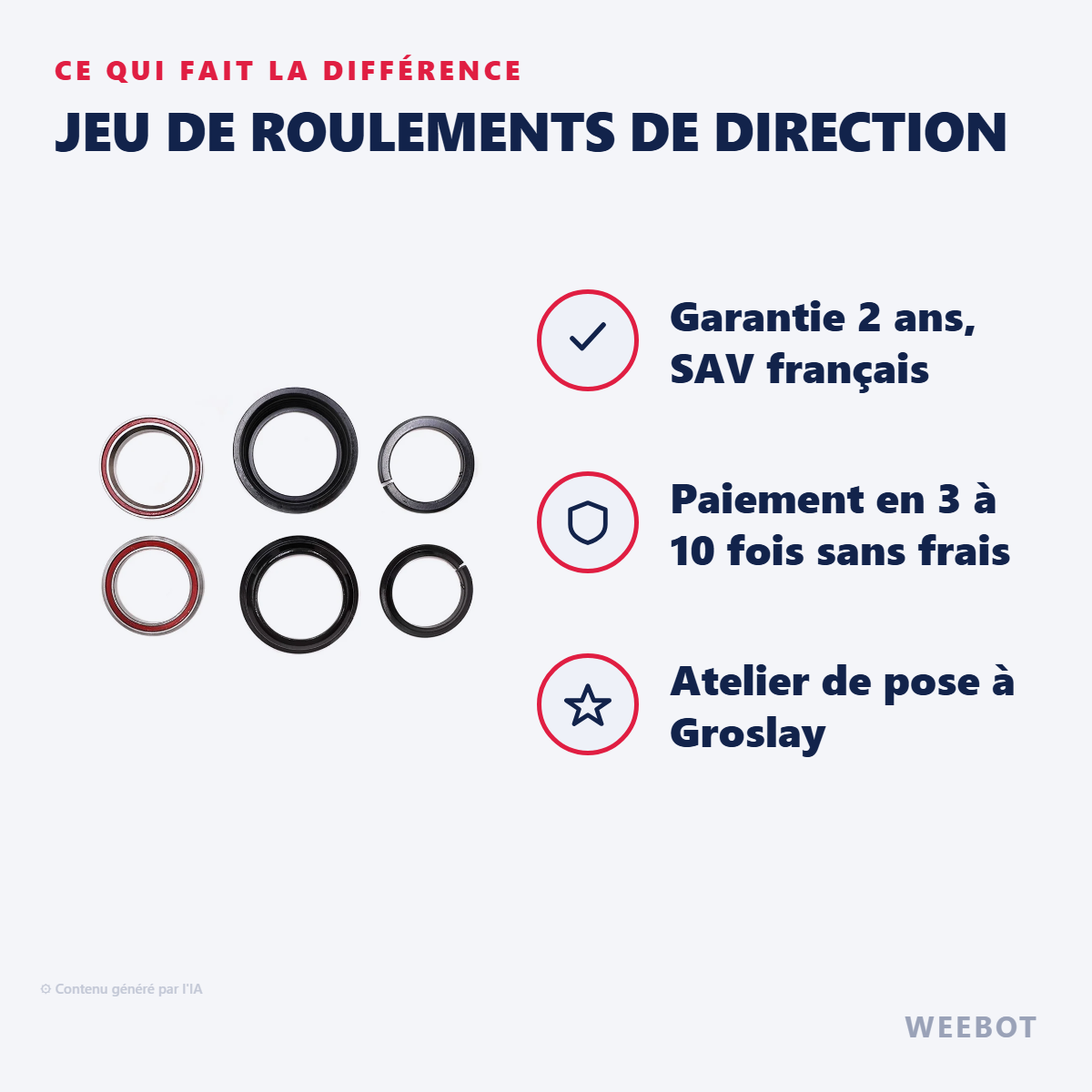 Jeu de Roulements de Direction : les points forts