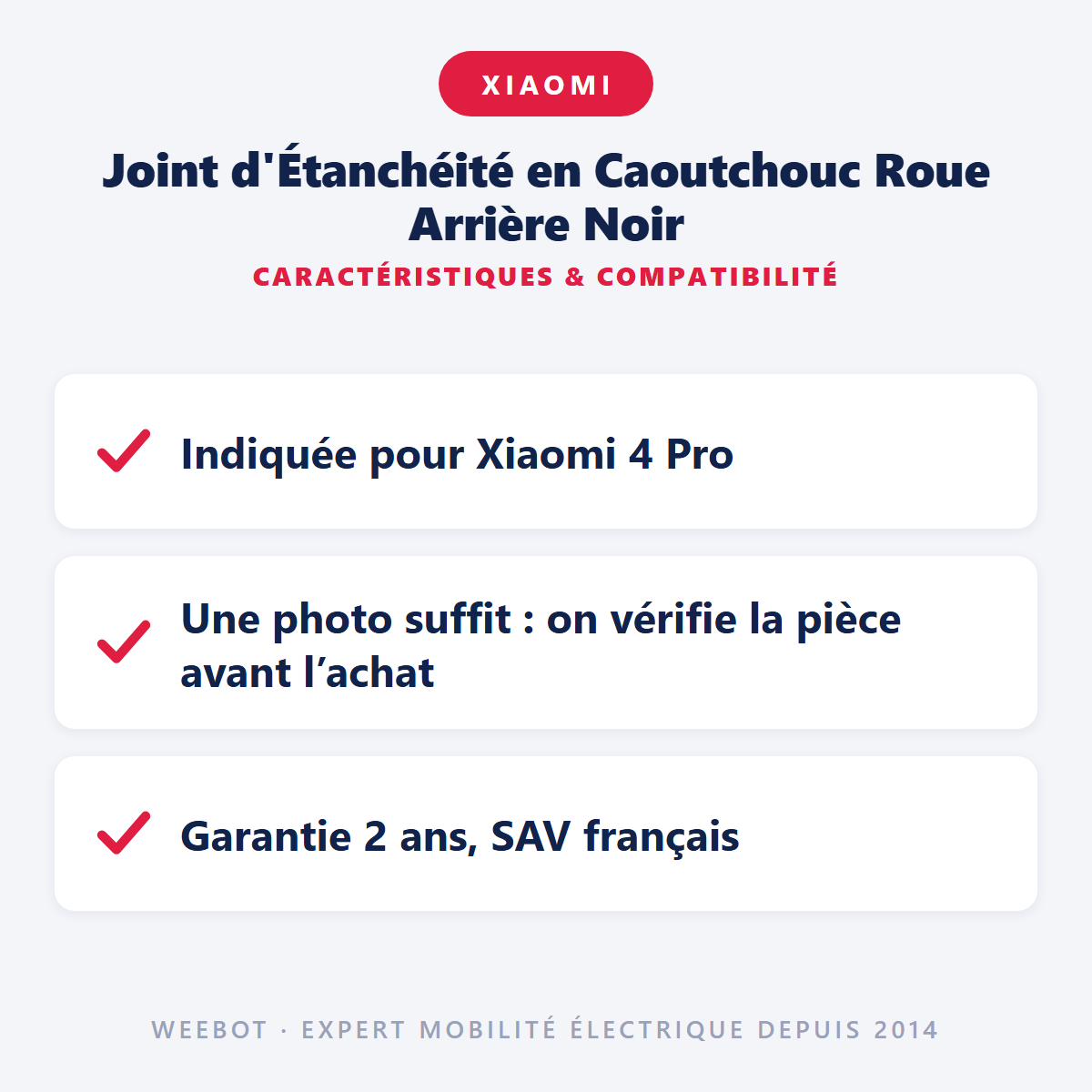Joint d'Étanchéité en Caoutchouc Roue Arrière Noir : caractéristiques et compatibilité