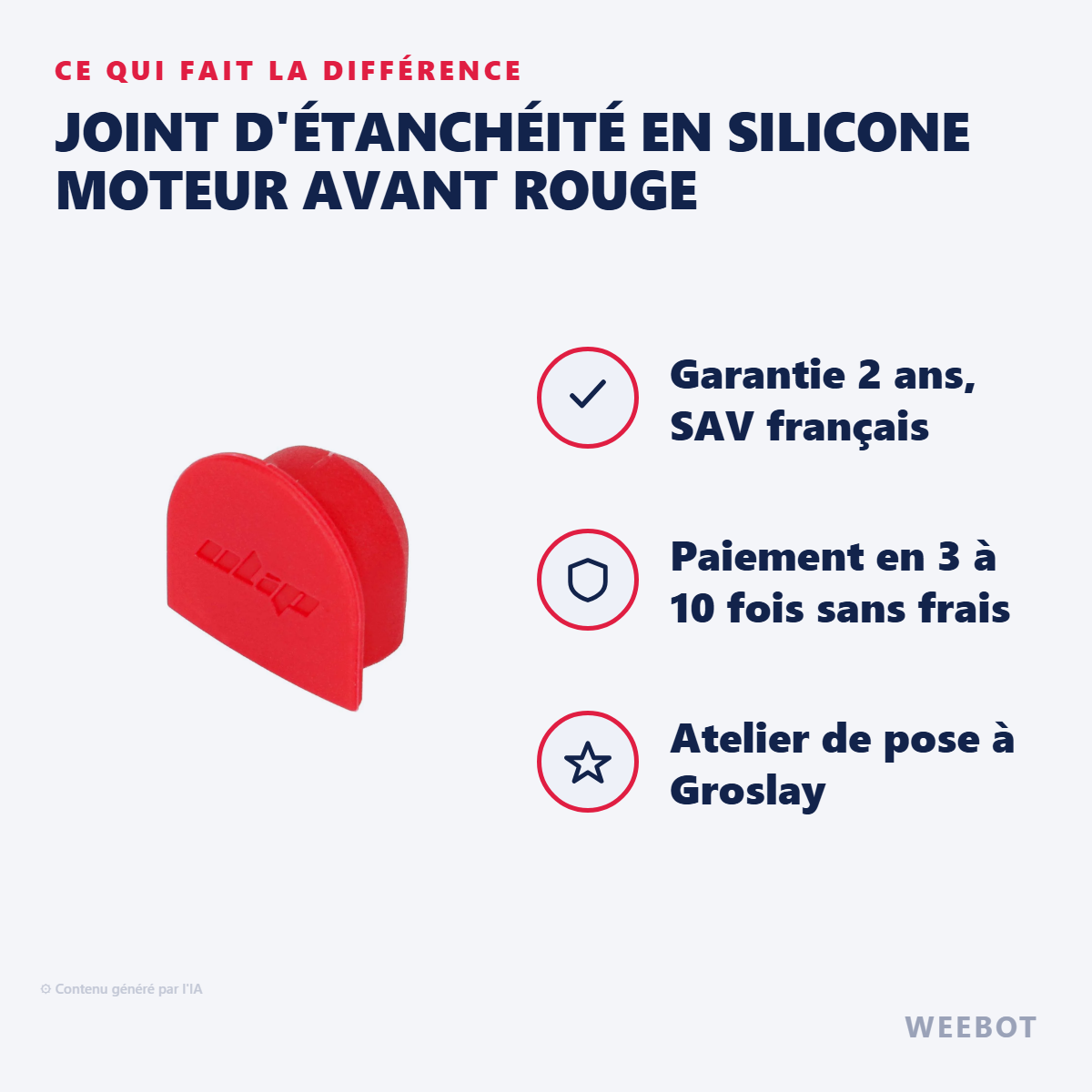 Joint d'Étanchéité en Silicone Moteur Avant Rouge : les points forts