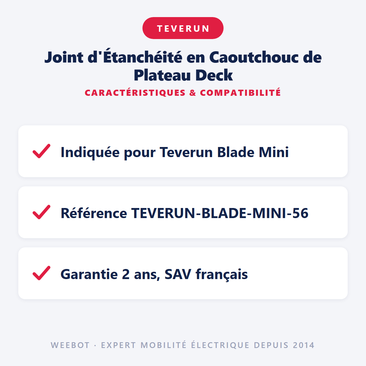 Joint d'Étanchéité en Caoutchouc de Plateau Deck : caractéristiques et compatibilité