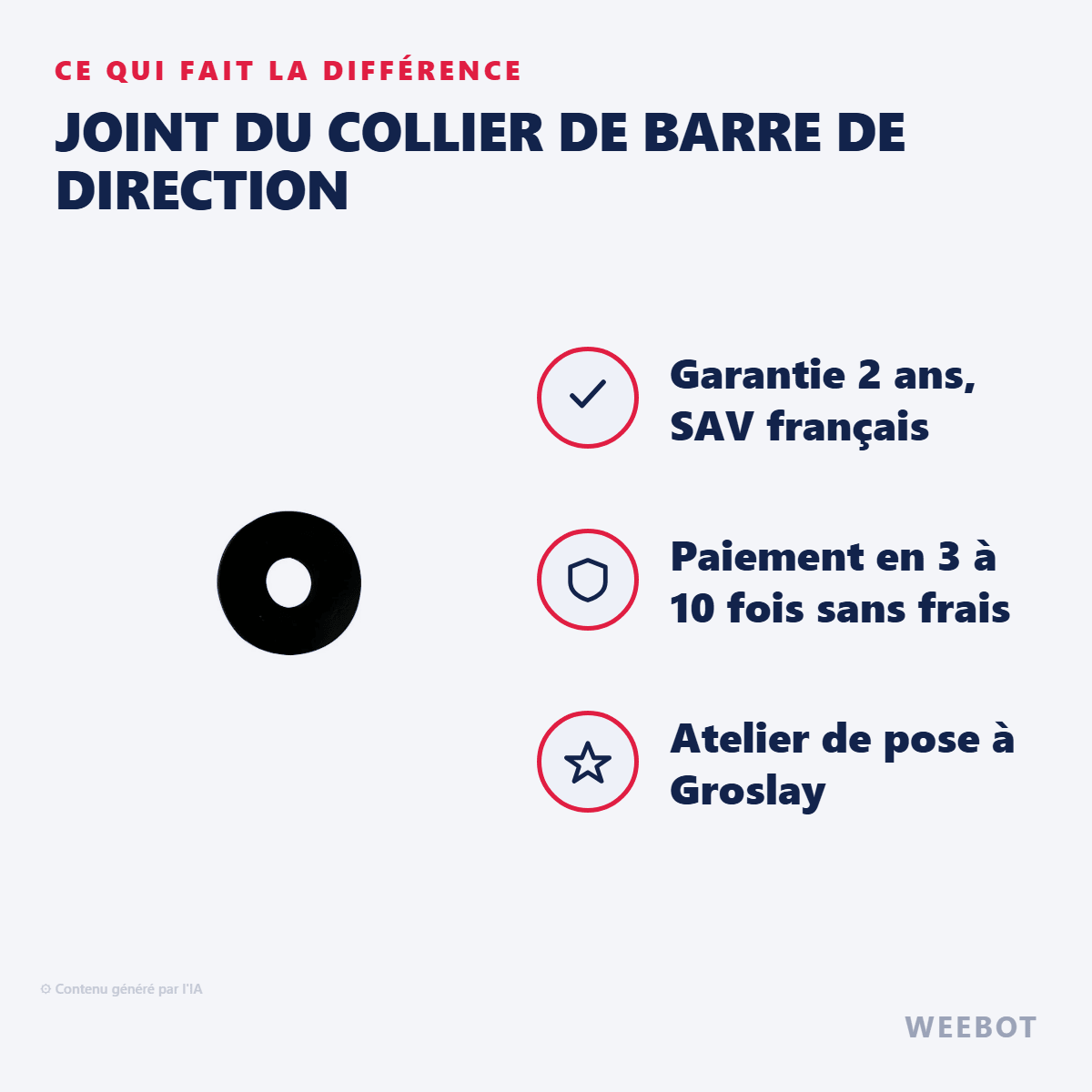 Joint du Collier de Barre de Direction pour Trottinette Électrique Z8 - Weebot