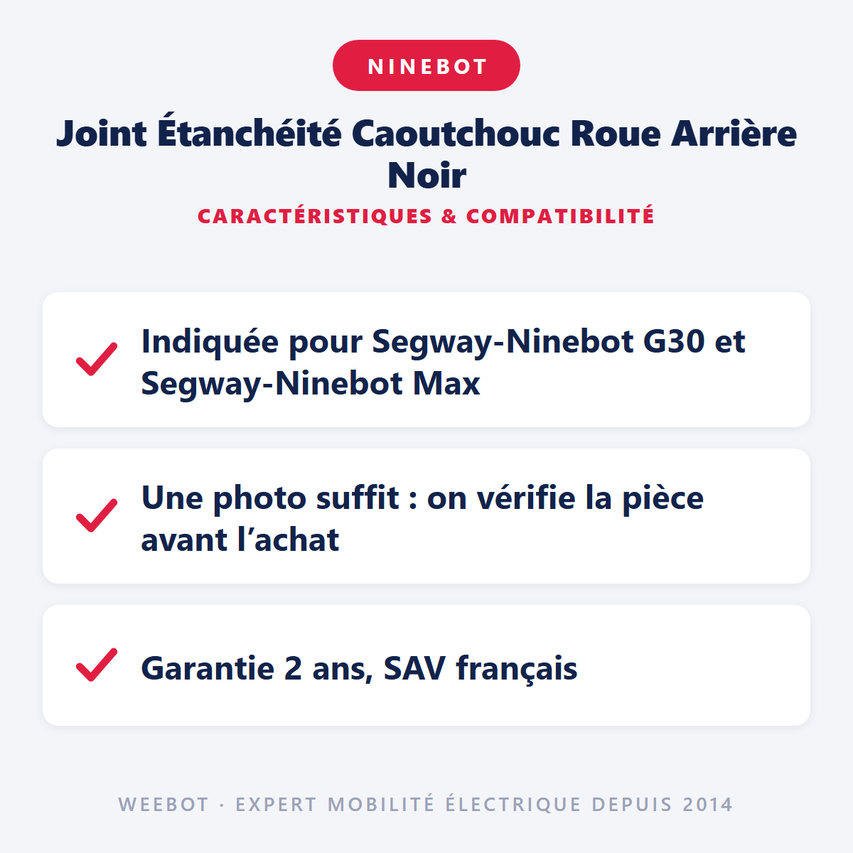 Joint Étanchéité Caoutchouc Roue Arrière Noir : caractéristiques et compatibilité