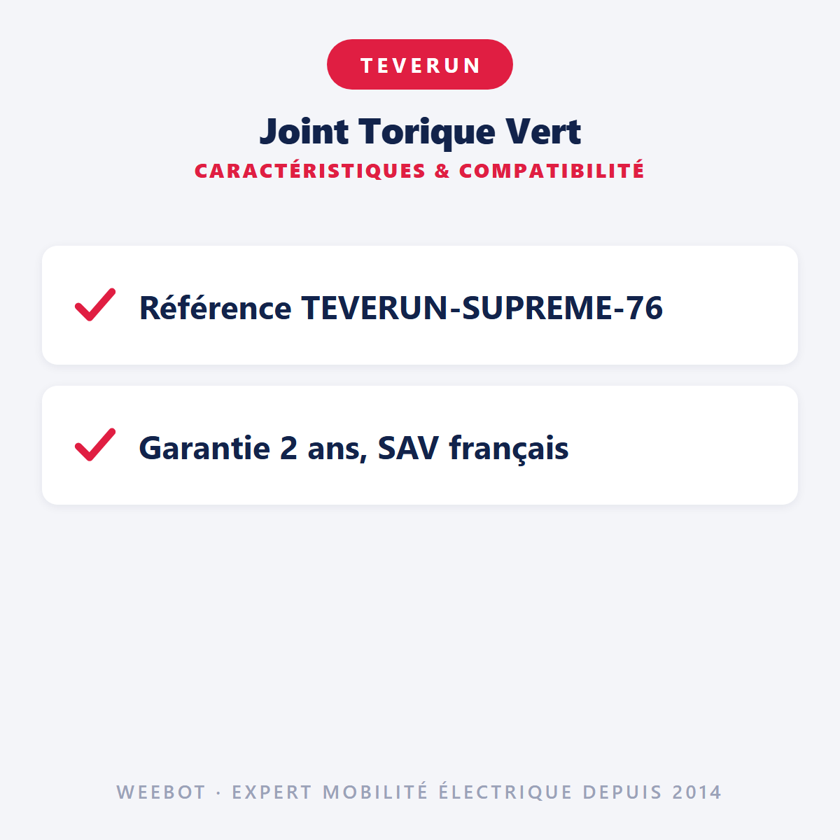 Joint Torique Vert : caractéristiques et compatibilité