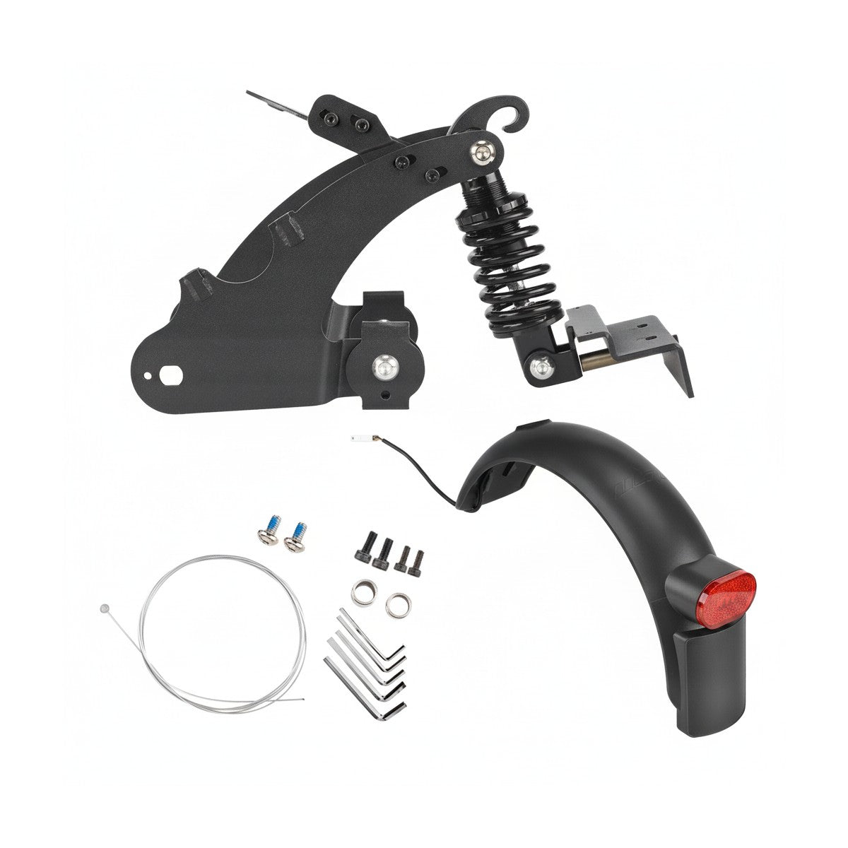 Kit Suspension Arrière avec Garde-Boue et Éclairage Noir