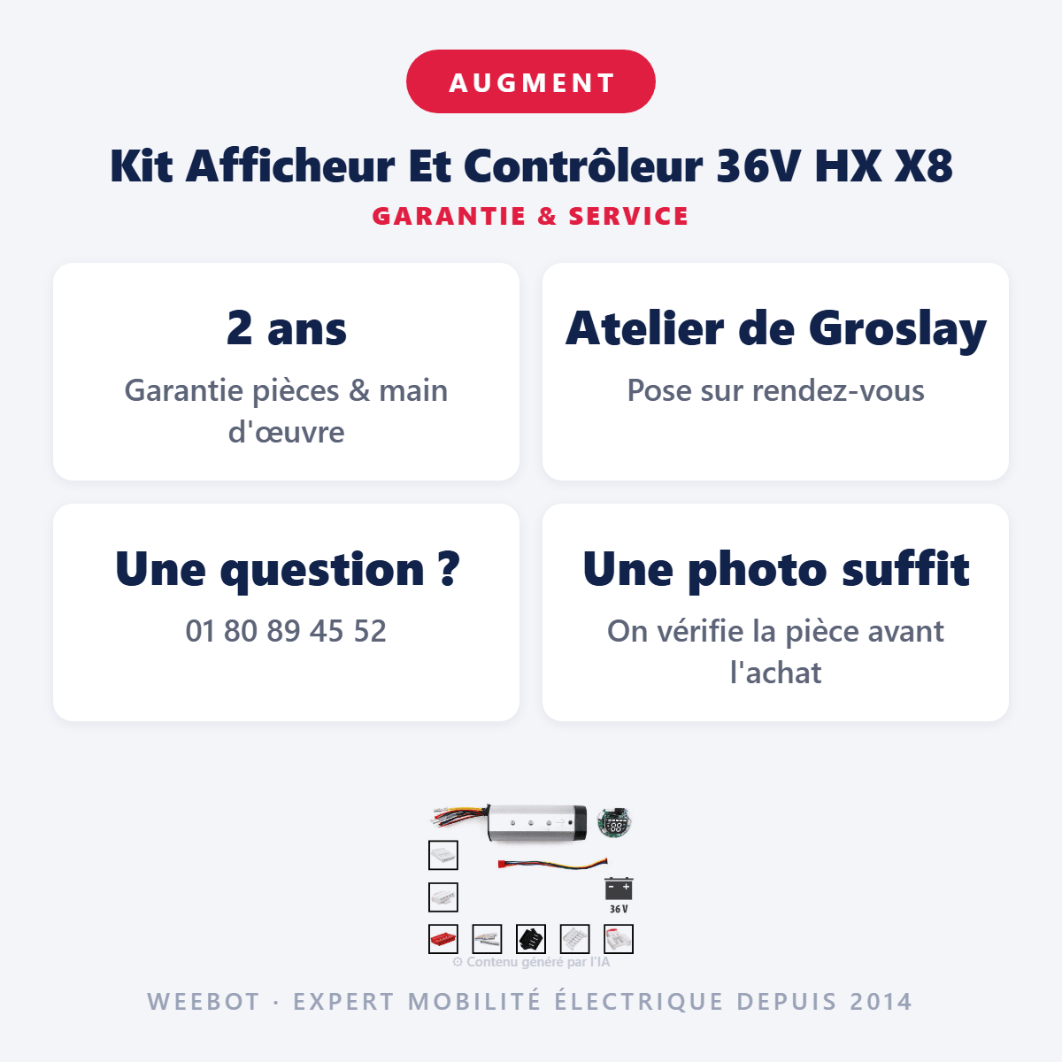 Kit Afficheur Et Contrôleur 36V HX X8 Pour Trottinette Électrique - Weebot