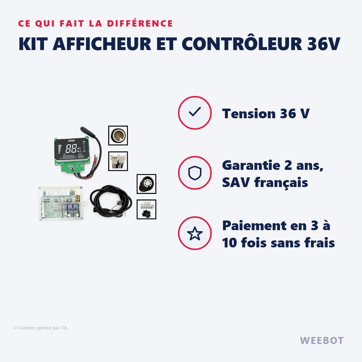 Kit Afficheur Et Contrôleur 36V Pour Trottinette Électrique Jeep Urban Camou - Weebot