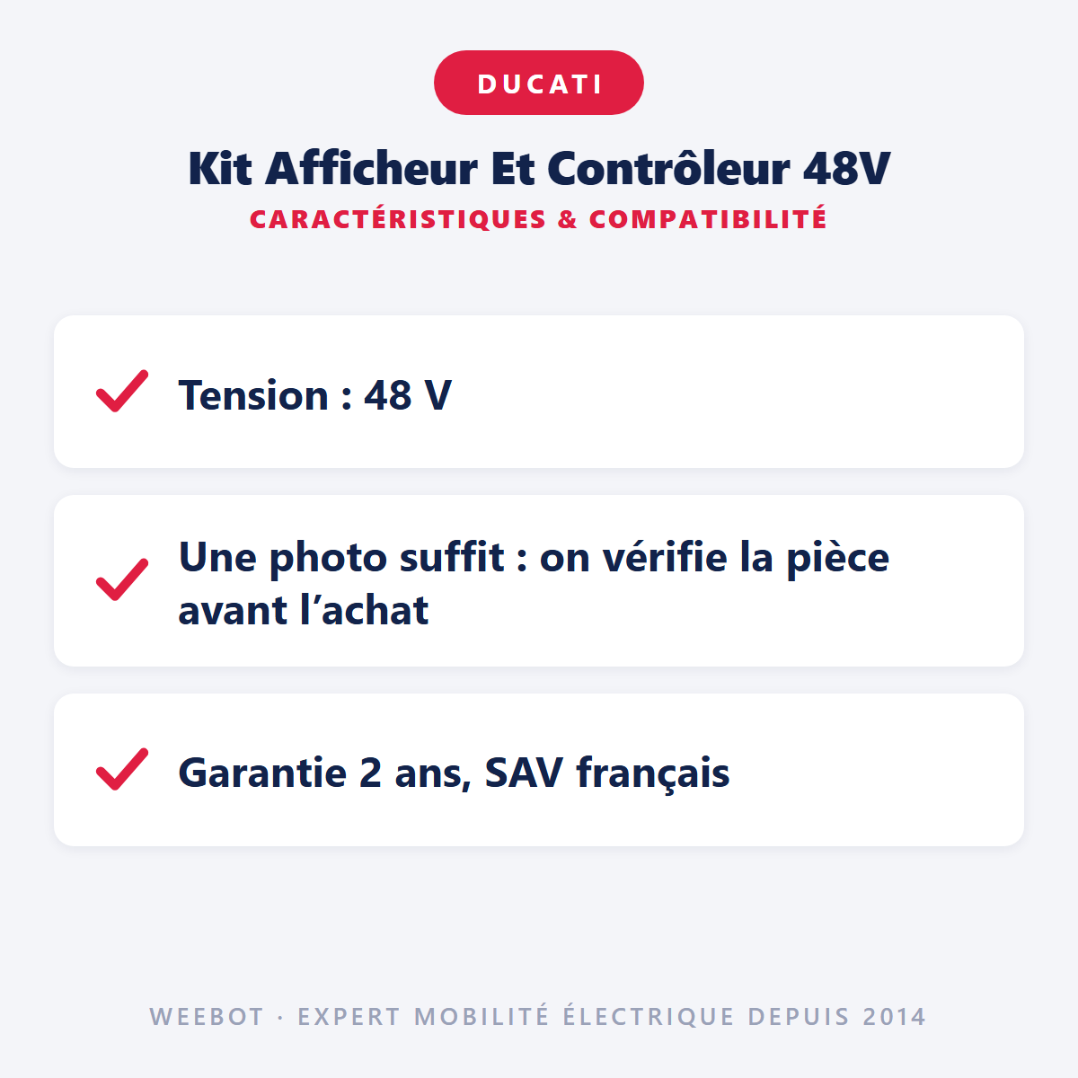 Kit Afficheur Et Contrôleur 48V Pour Trottinette Électrique Ducati Scrambler E-Cross Prise C18 - Weebot