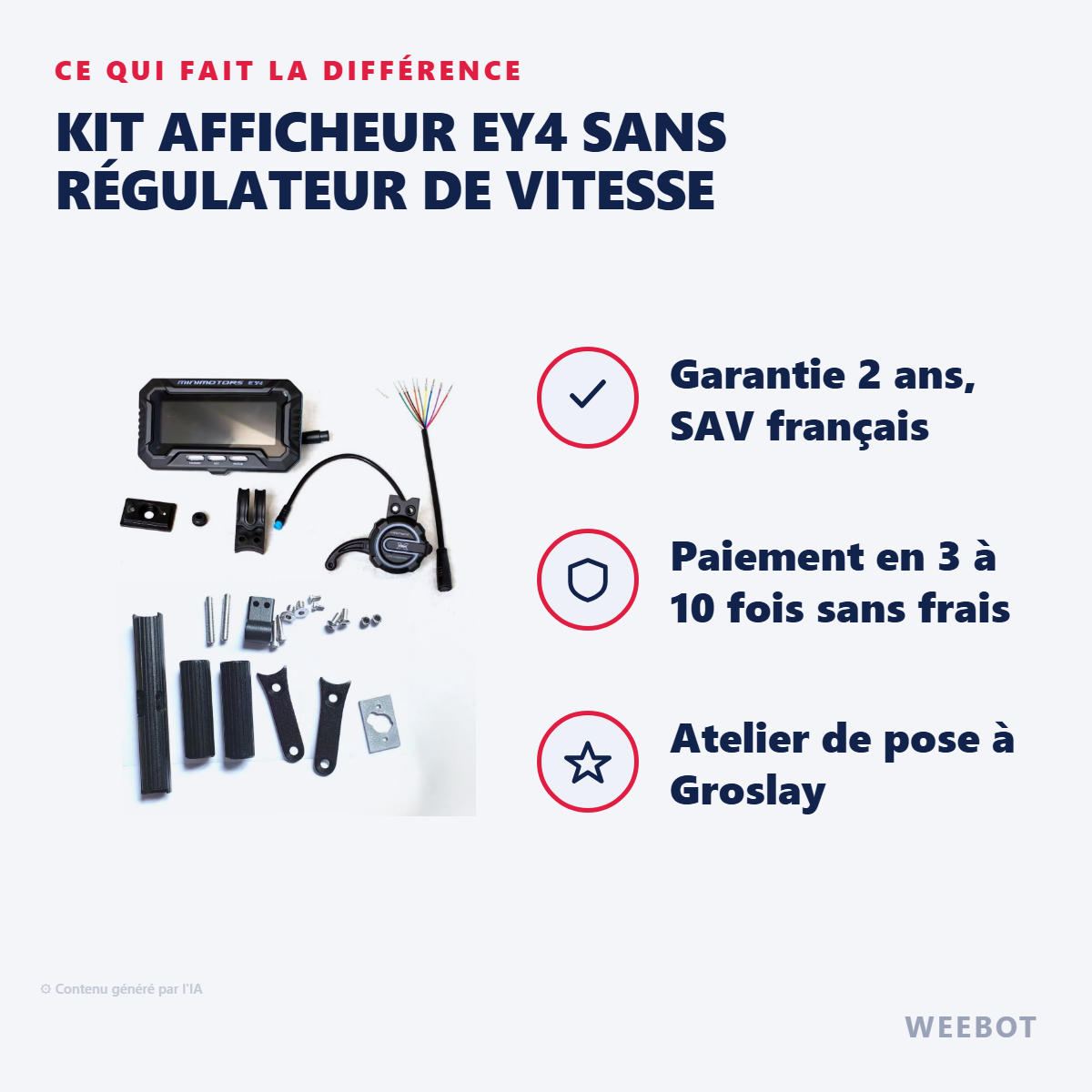 Kit Afficheur EY4 Sans Régulateur de Vitesse : les points forts