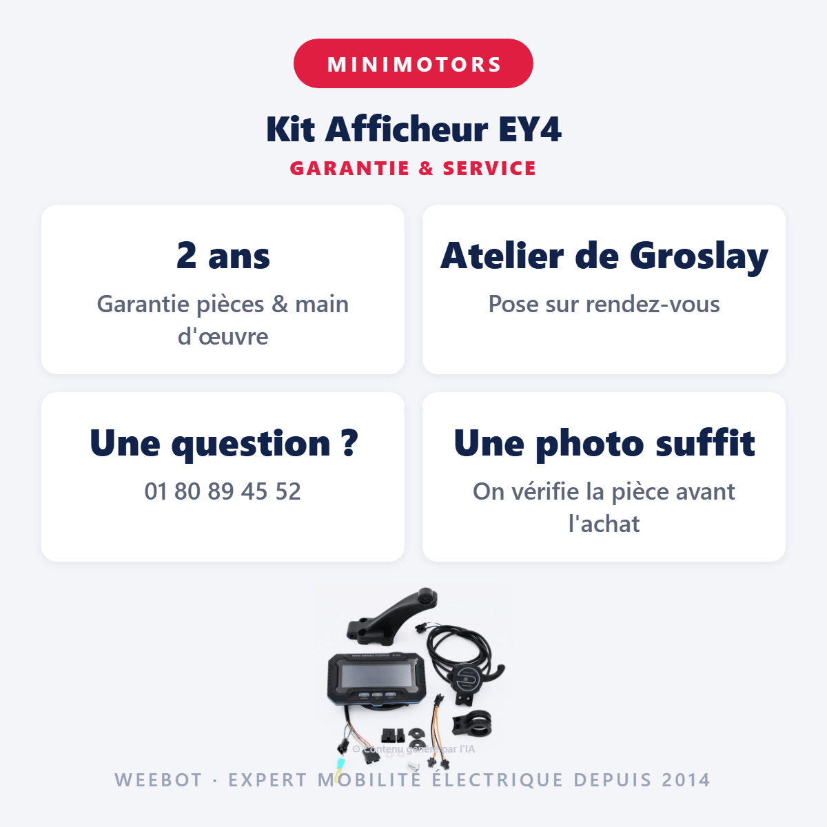 Kit Afficheur EY4 (Bluetooth) pour Trottinette Electrique Dualtron Minimotors Jusqu'à 72V - Weebot