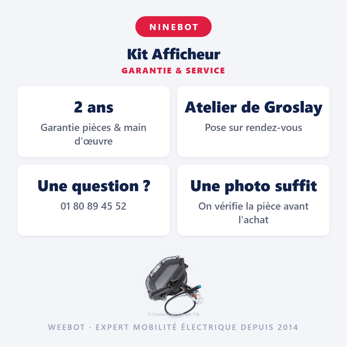Kit Afficheur pour Trottinette Electrique Segway GT2P - Weebot