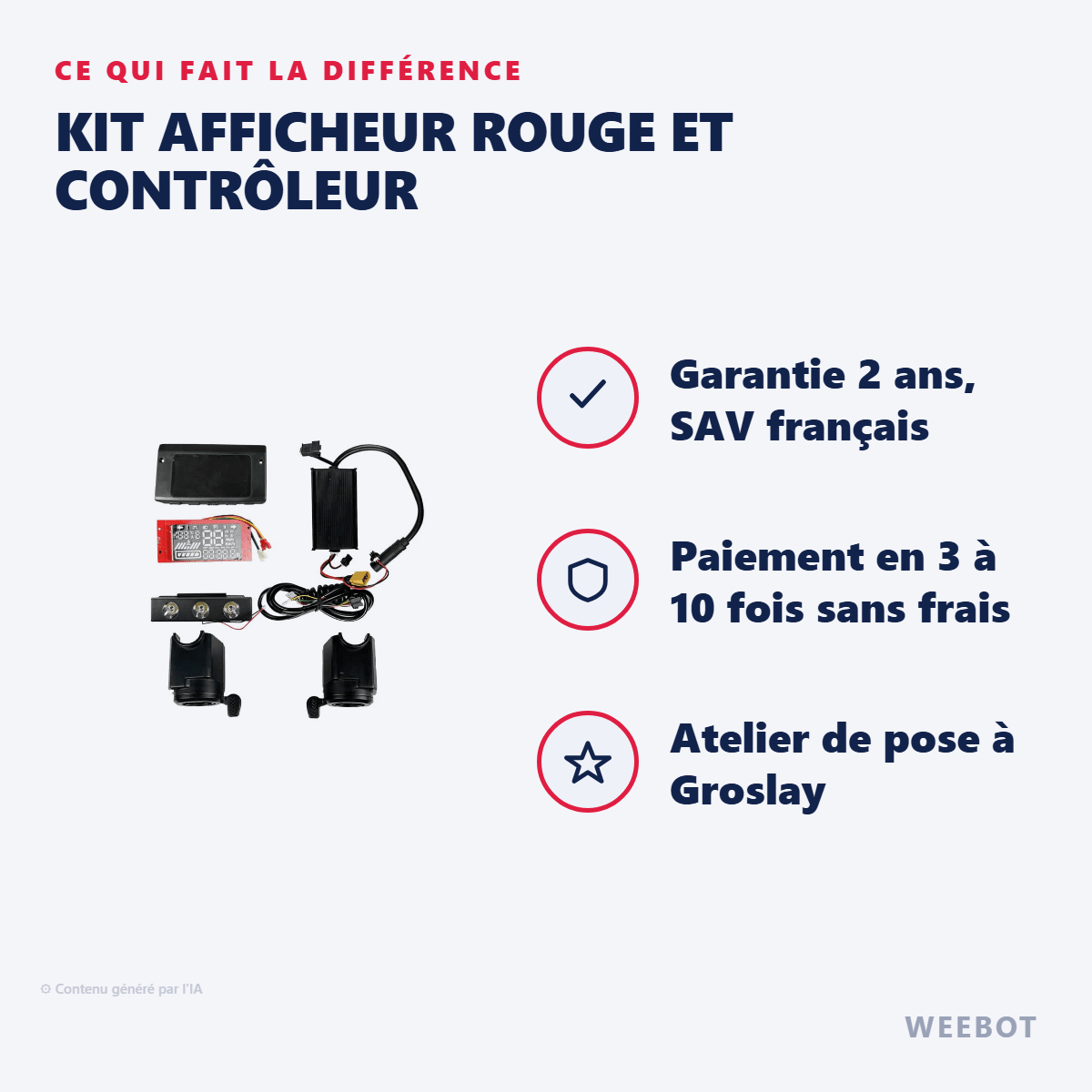 Kit Afficheur Rouge Et Contrôleur Pour Trottinette Électrique Kugoo S3 & Urbanglide Goride - Weebot