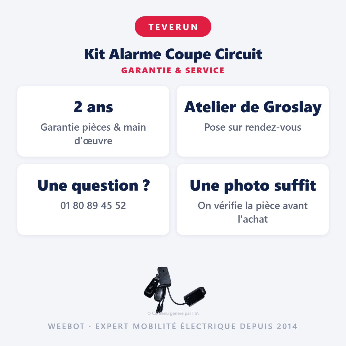 Kit Alarme Coupe Circuit pour Trottinette Electrique Teverun 2024 - Weebot