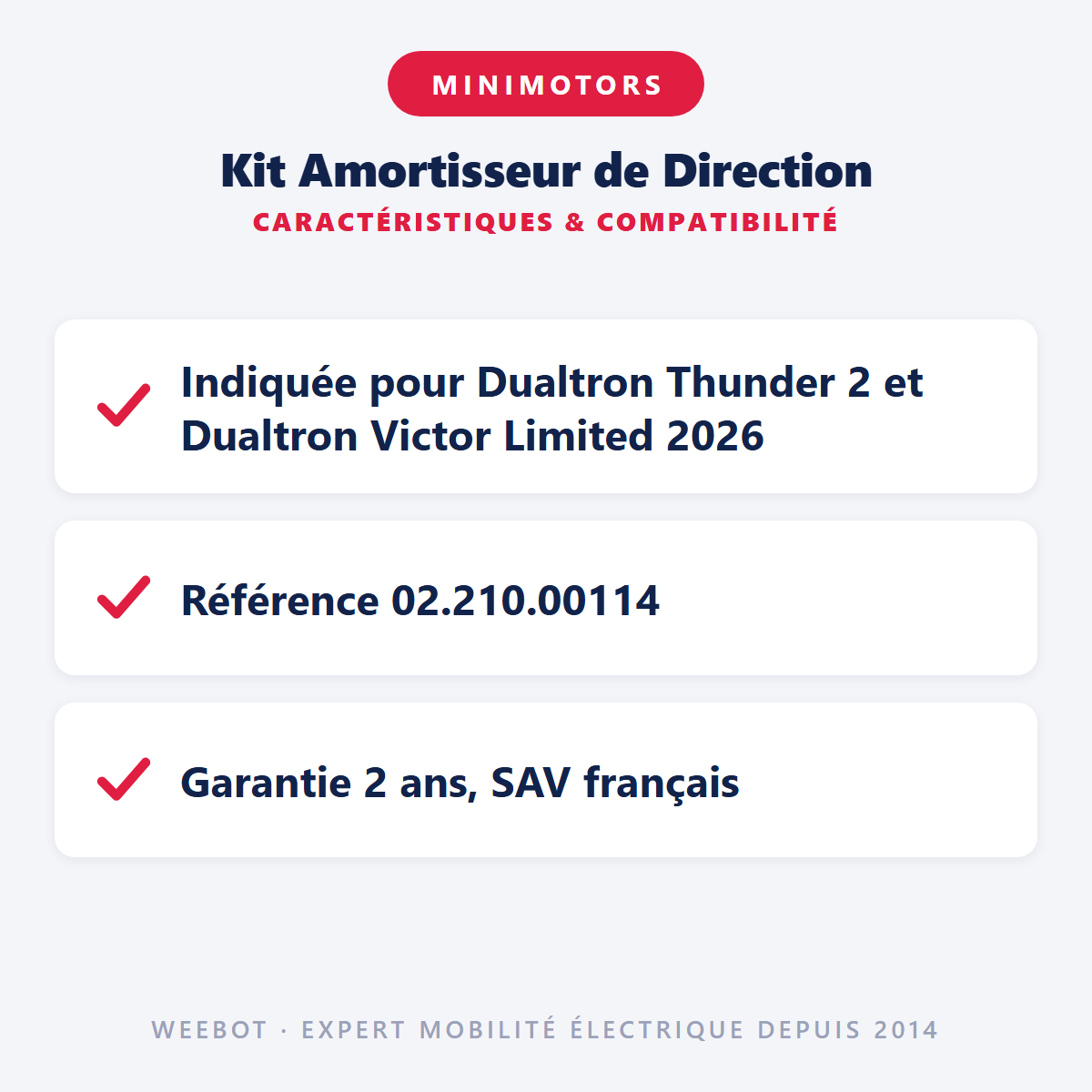 Kit Amortisseur de Direction : caractéristiques et compatibilité