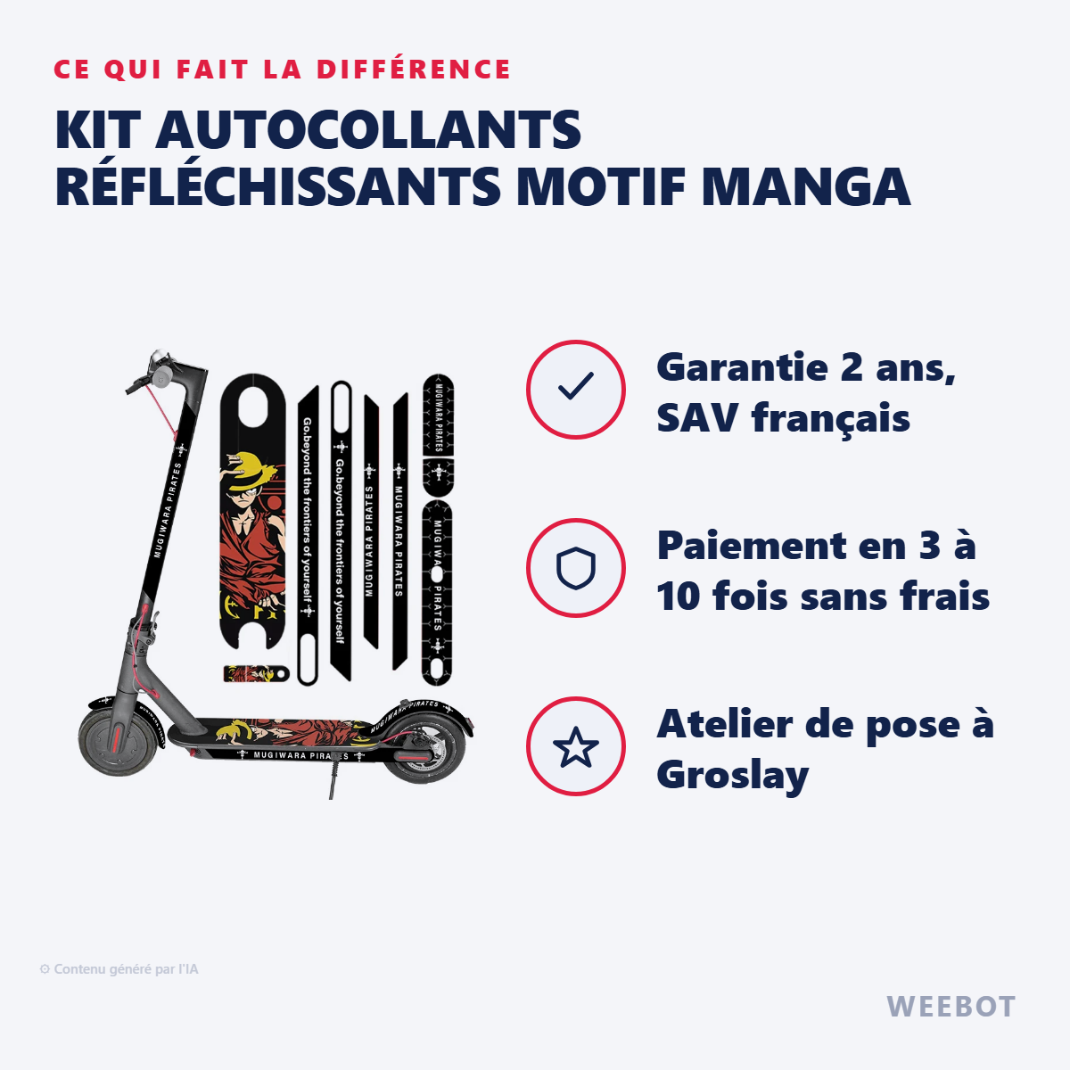 Kit Autocollants Réfléchissants Motif Manga : les points forts