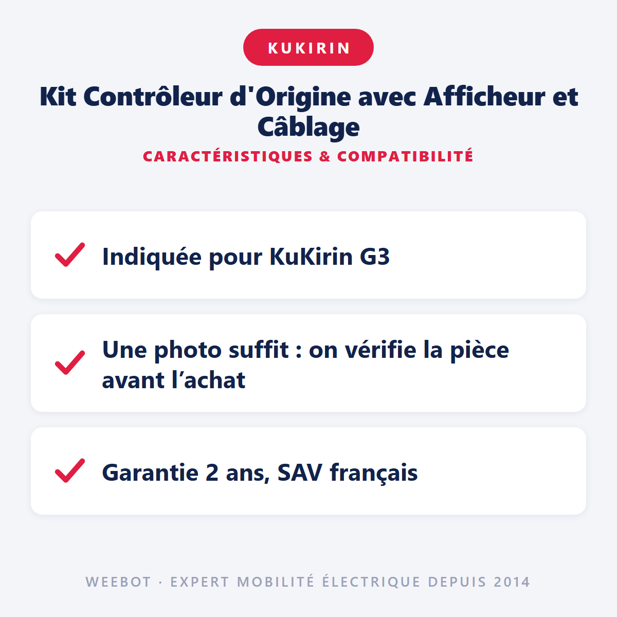 Kit Contrôleur d'Origine avec Afficheur et Câblage : caractéristiques et compatibilité