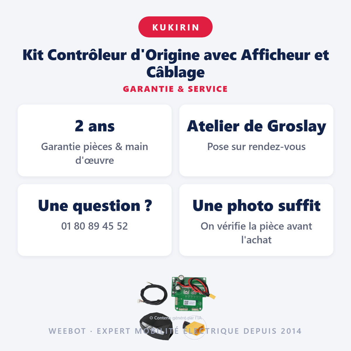 Kit Contrôleur d'Origine avec Afficheur et Câblage : garantie 2 ans et service après-vente