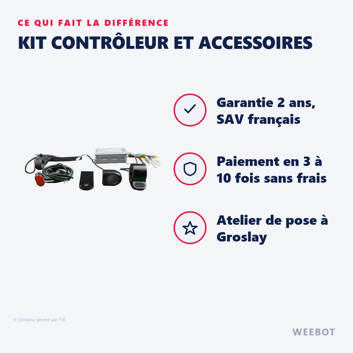 Kit Contrôleur et Accessoires pour Trottinette Électrique (Copies Xiaomi Aovo Miscooter, Zwheel) - Weebot