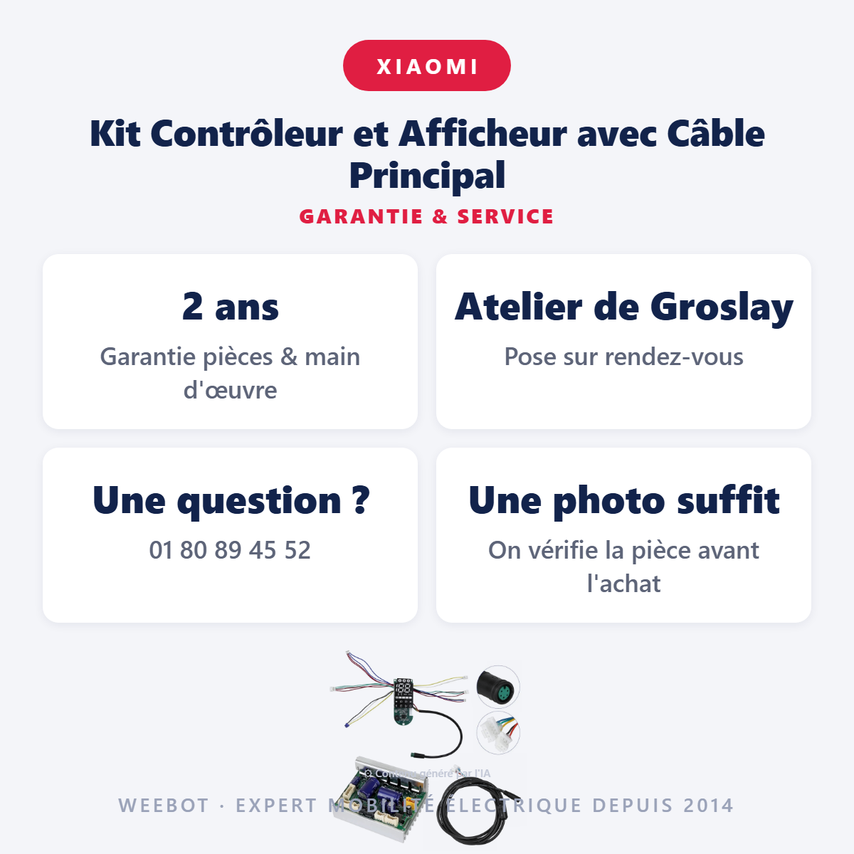 Kit Contrôleur et Afficheur avec Câble Principal : garantie 2 ans et service après-vente