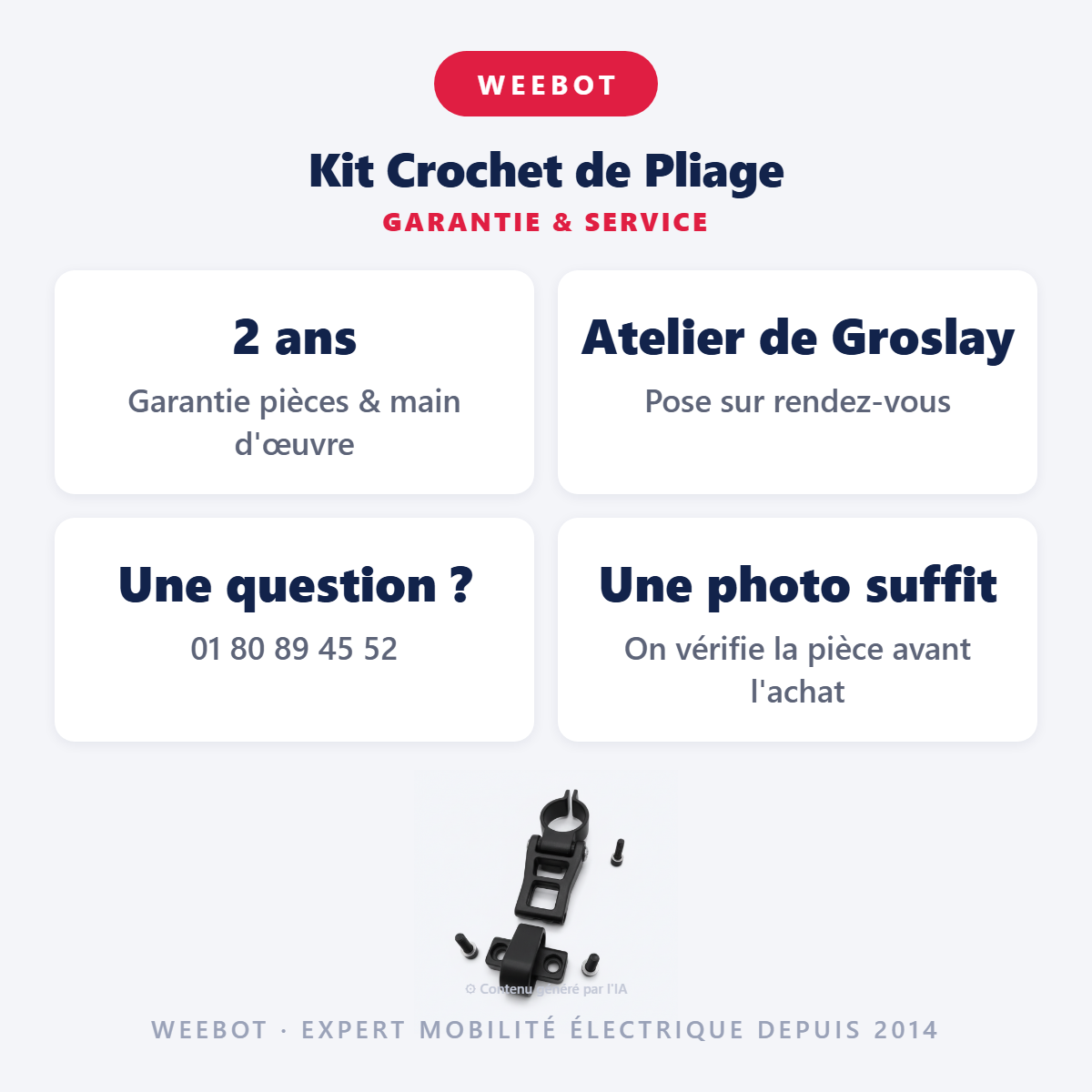 Kit Crochet de Pliage : garantie 2 ans et service après-vente