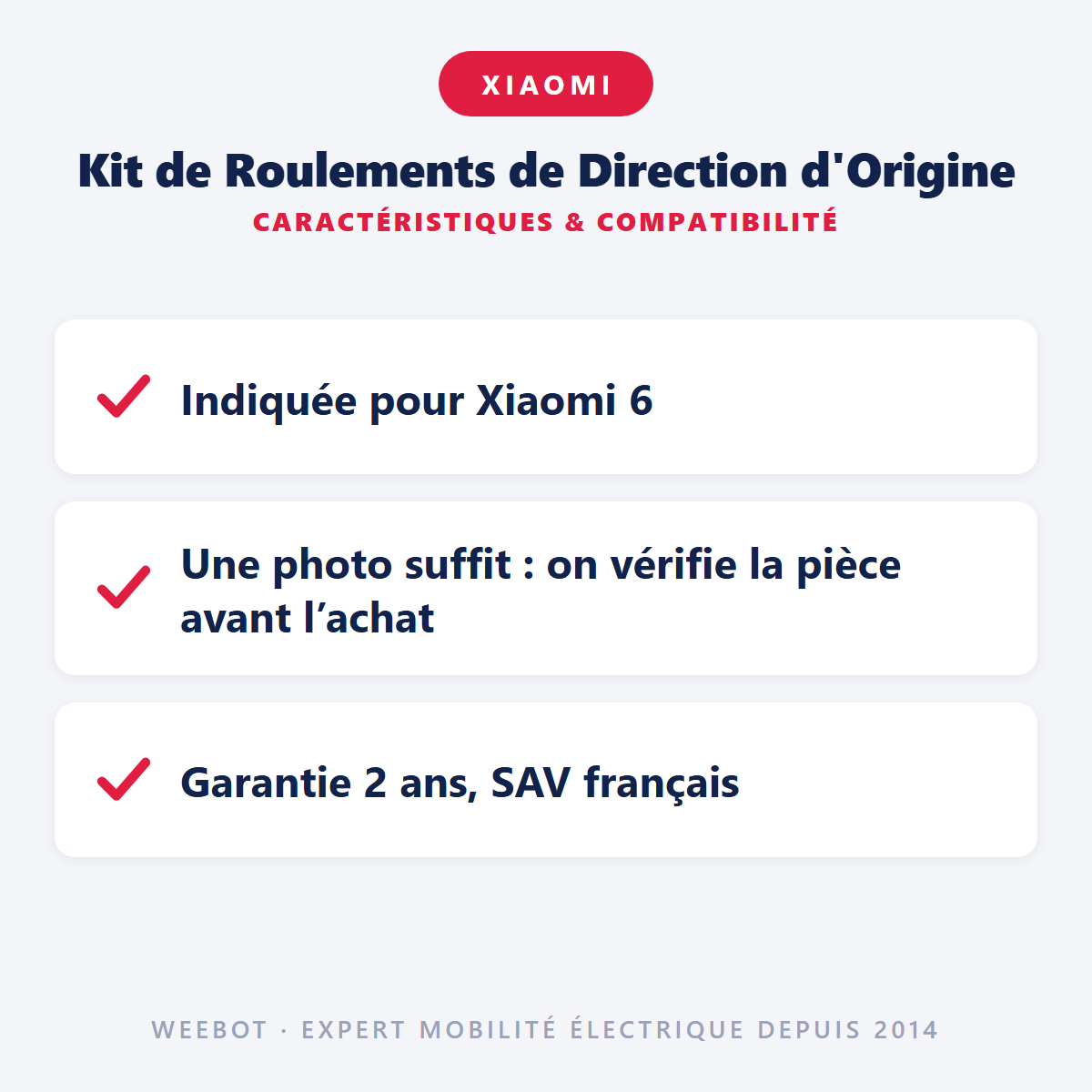 Kit de Roulements de Direction d'Origine : caractéristiques et compatibilité