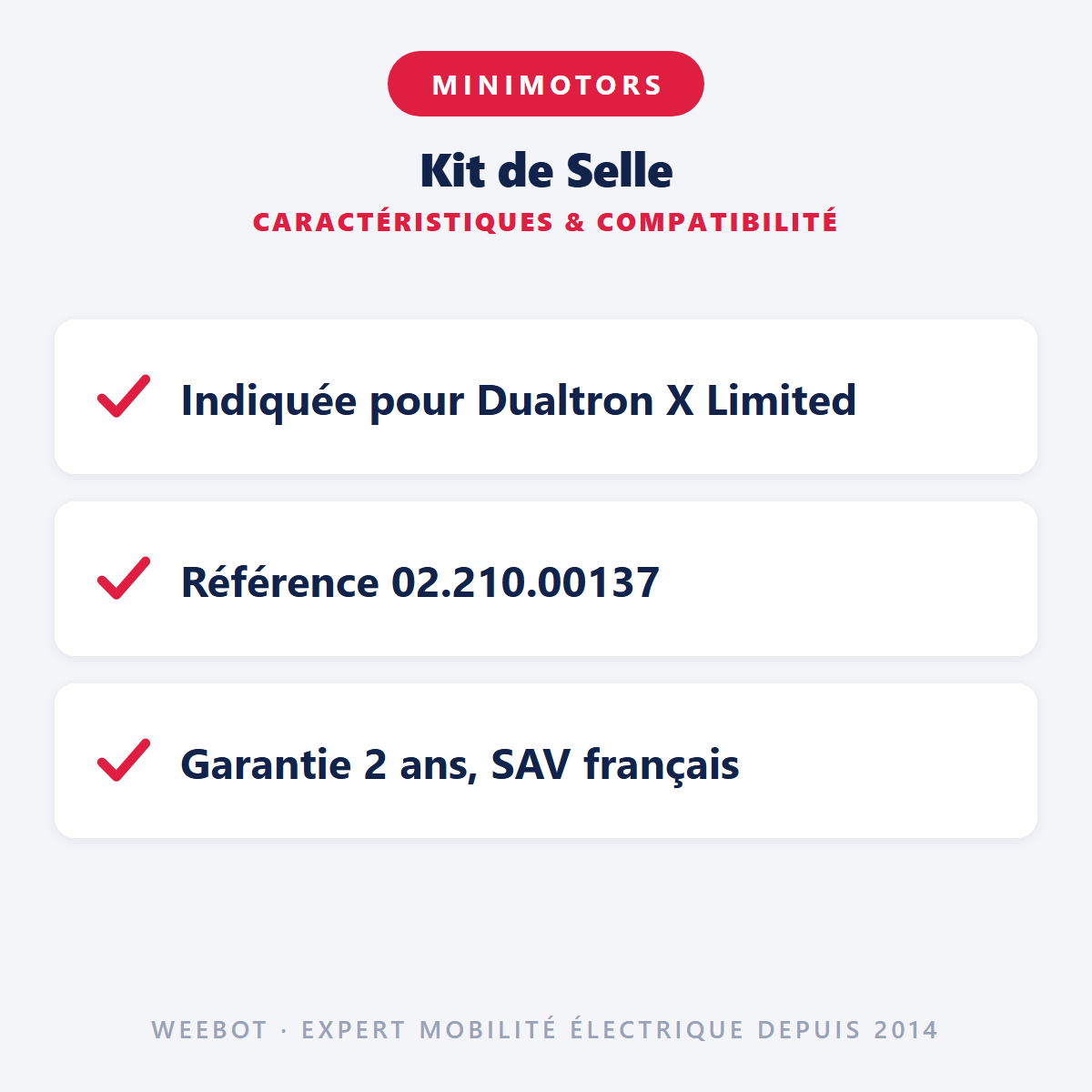 Kit de Selle : caractéristiques et compatibilité