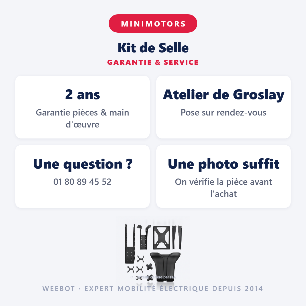 Kit de Selle : garantie 2 ans et service après-vente