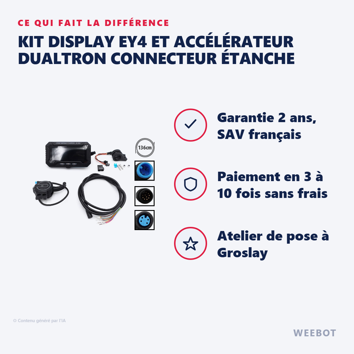 Kit Display EY4 et Accélérateur Dualtron Connecteur Étanche : les points forts